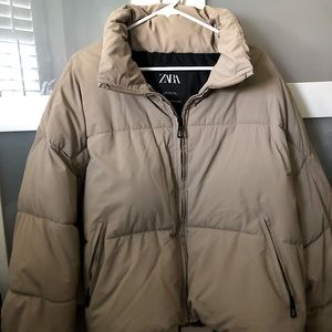 SOLD! ZARA oversized beige puffer jacket